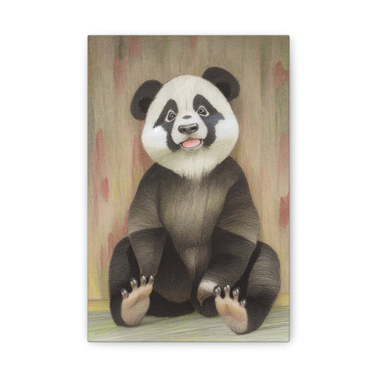 Panda - Canvas - Pencil Art by Elena Rossi