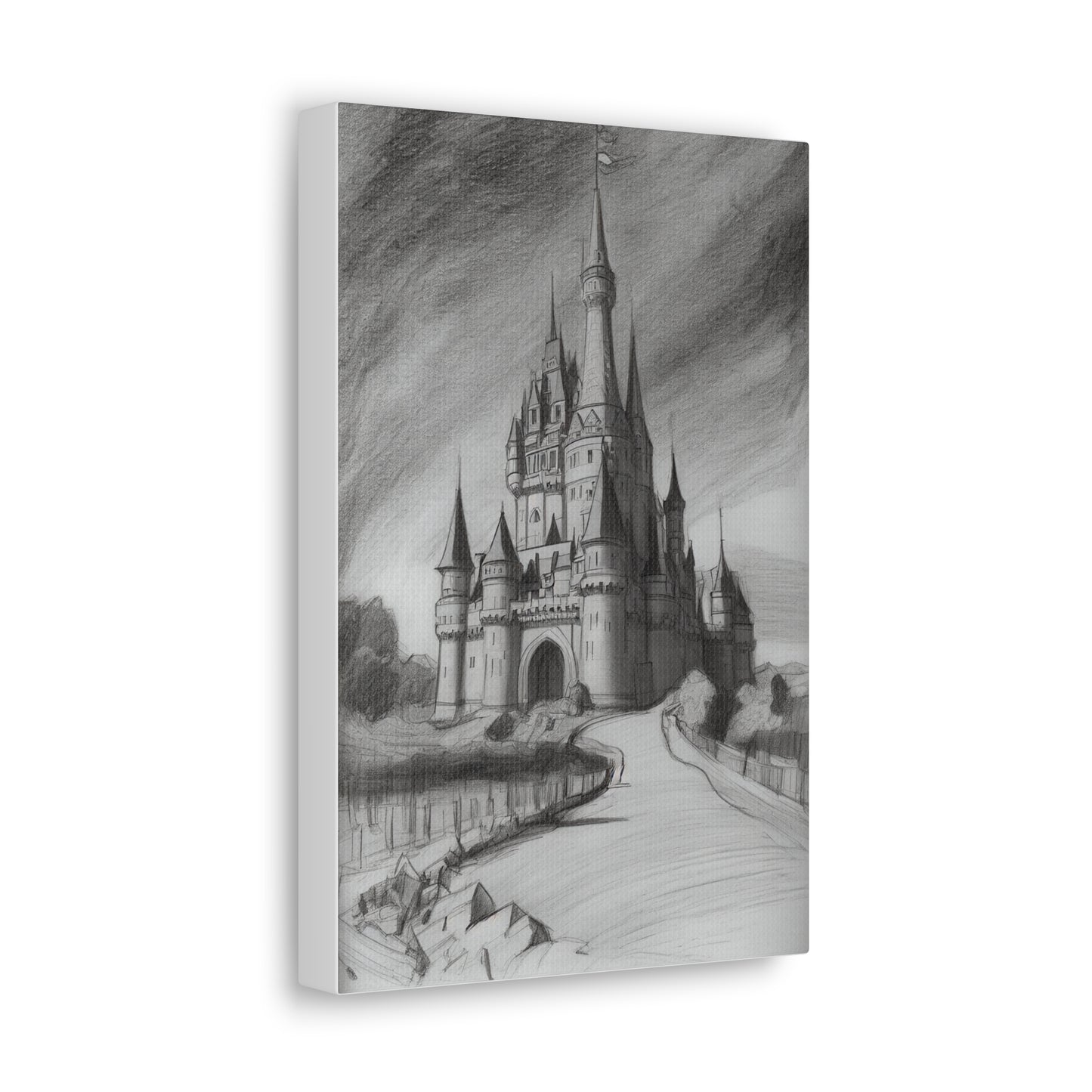 Castle - Canvas - Pencil Art by Ludwig Fischer